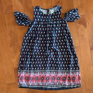 GAP Navy Floral Cold Shoulder Dress